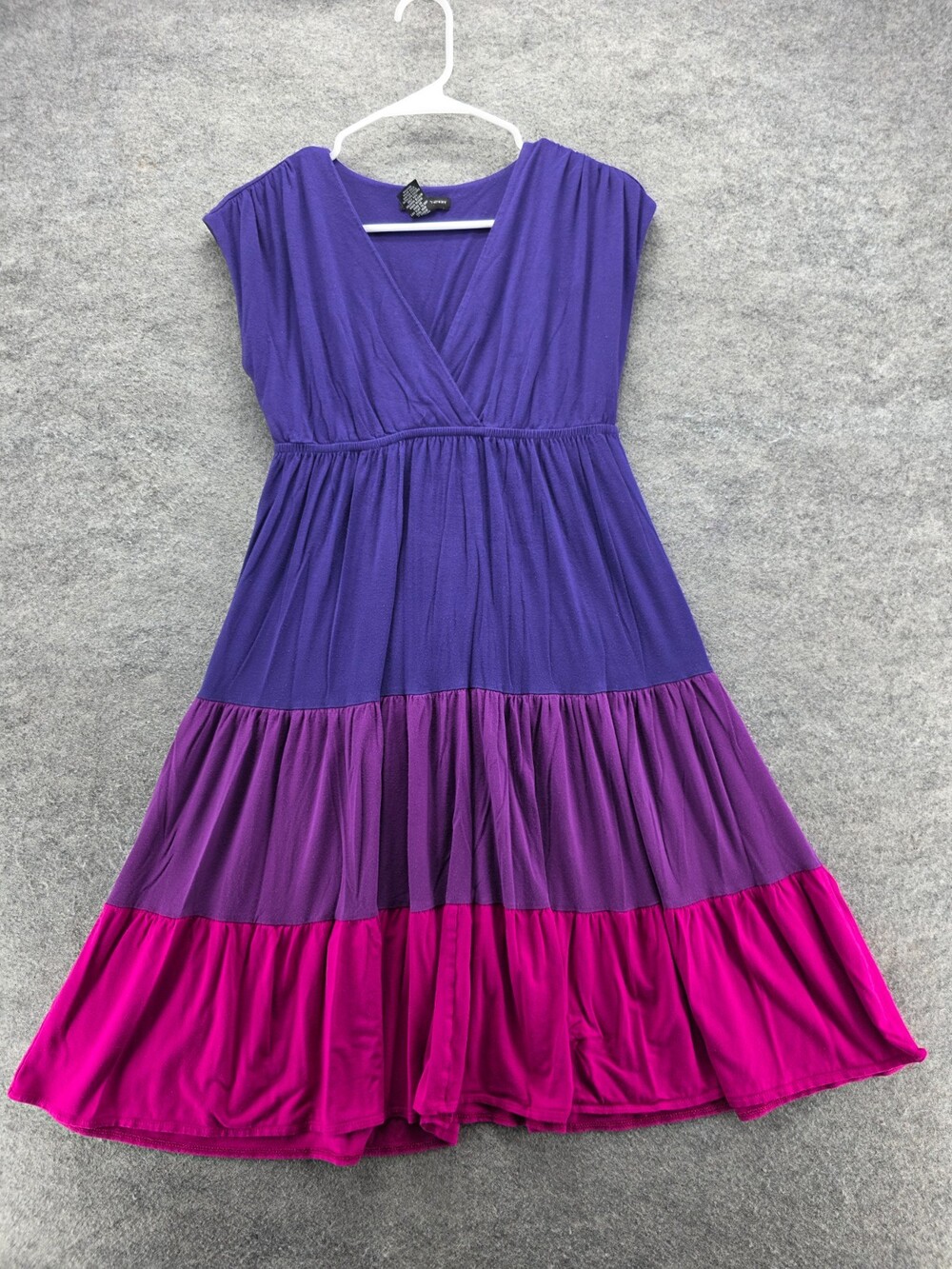 New York Company Dress Womens Small V Neck Sleeveless Purple Colorblock